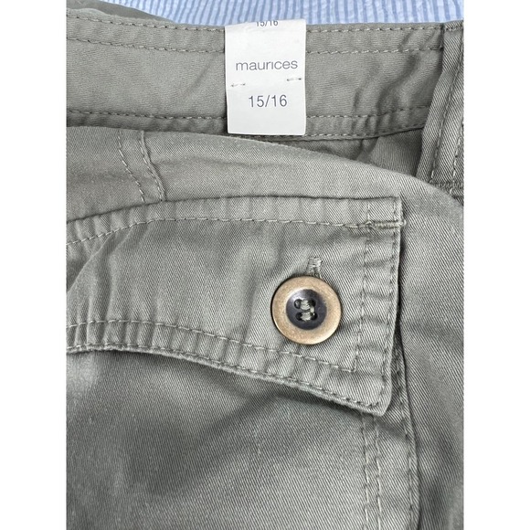 Maurices Cargo Capri Pants Drawstring Olive Green Casual Cropped Size 16 - Picture 5 of 5